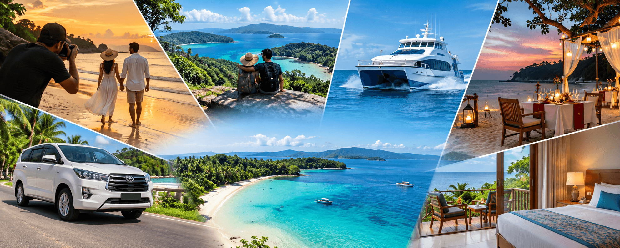 Services in Andaman including tours, ferry booking, hotels, transportation and experiences